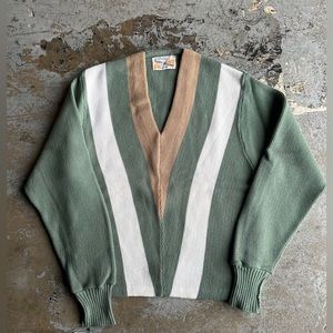 Incredible 1950’s Vintage Men’s Prep Varsity Tennis Collegiate Sweater Size M/L